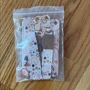 Floral Rainbow Keychain lanyard set